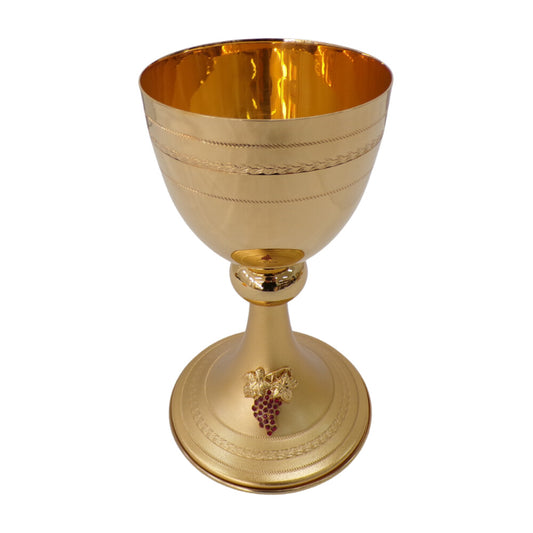 7 7/8" High Chalice with Red Grapes