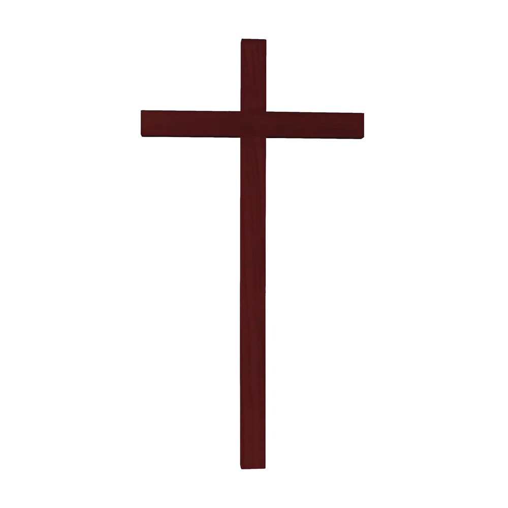 Straight Essential Hand-Carved Wood Cross Val Gardena