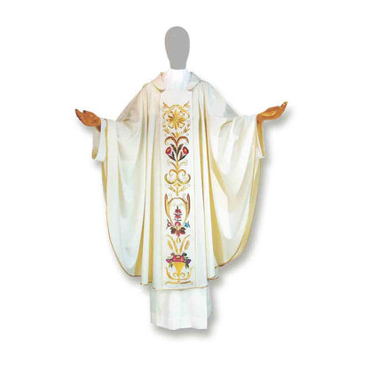 Pure Wool Classic Embroidered Chasuble - Available in 3 Liturgical Colours