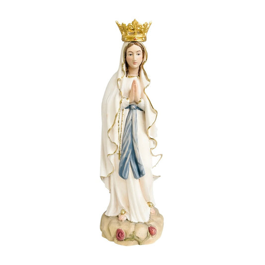 Statue Our Lady of Lourdes Immaculate Conception in Val Gardena Wood with Crown