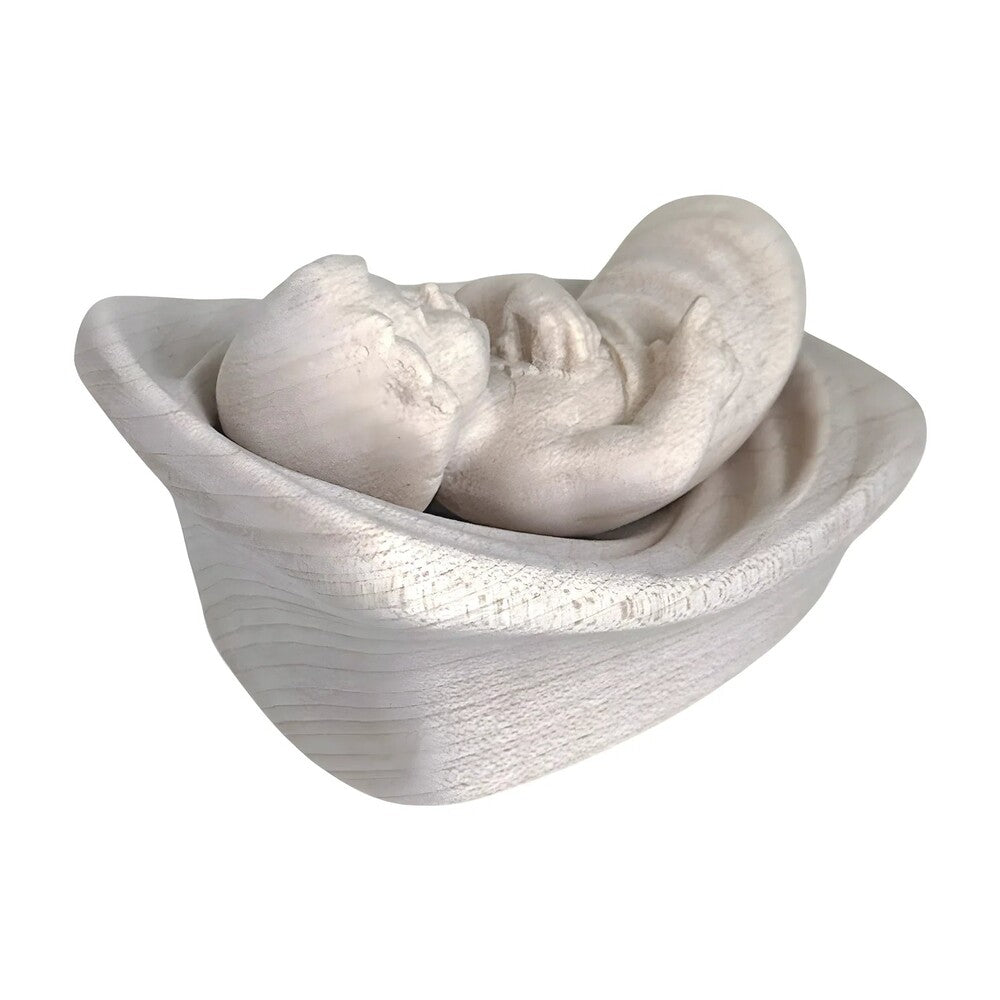 Baby Jesus in Crib in Maple Wood