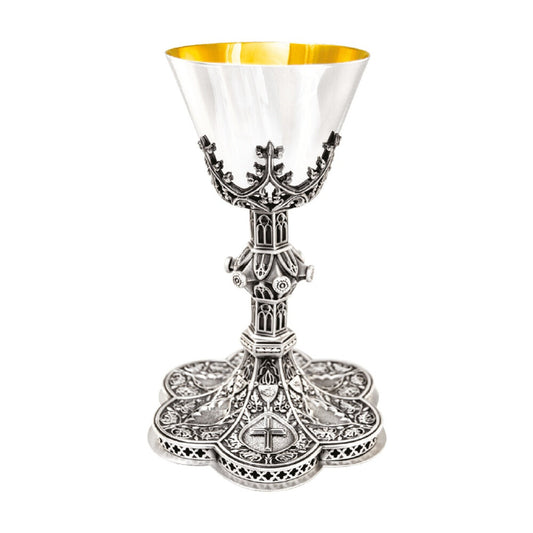 Chalice w/ 6 3/8" Well Paten, Silver, Gold Line