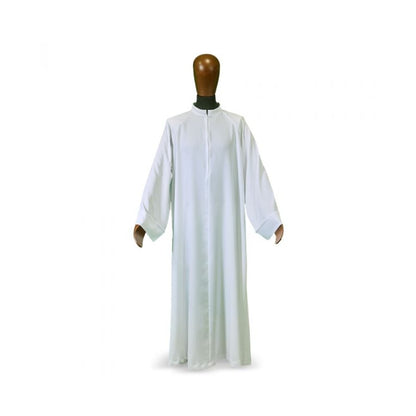 Flared Cut Raglan Alb with Classic Turn-Down Collar