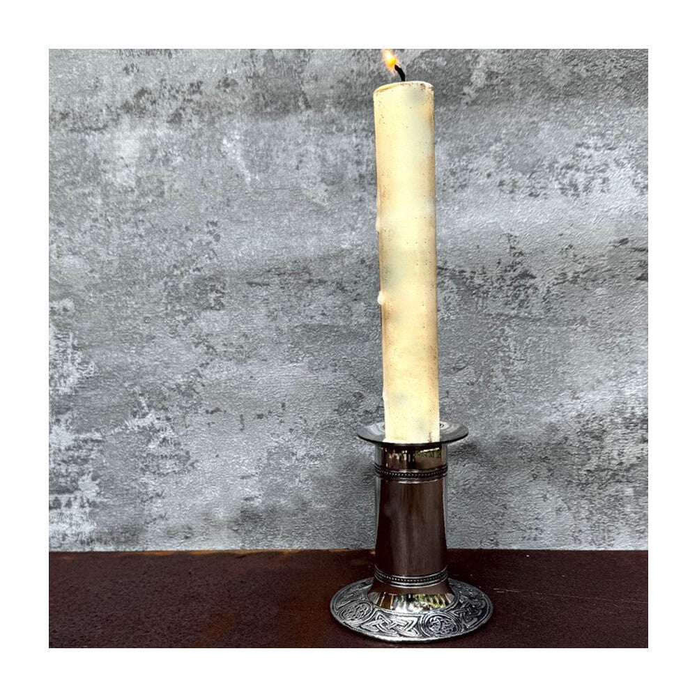 Large Celtic Base Pewter Candle Holder