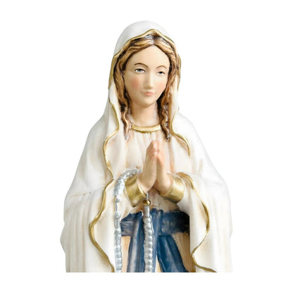 Hand-carved Lourdes Madonna statue in maple and linden wood