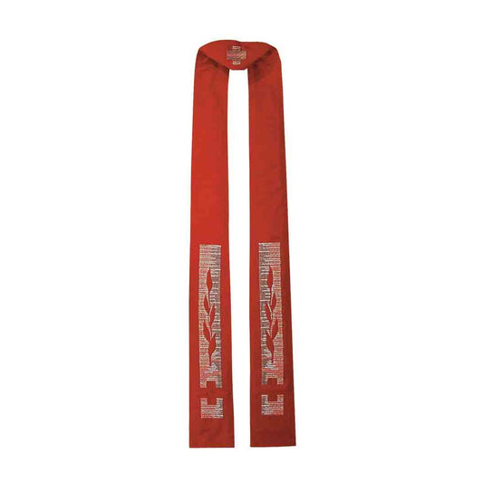 Pure Wool Red Overlay Stole - PBS28