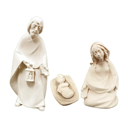 Holy Family Nativity in Maple Wood, Hand-Carved from Val Gardena