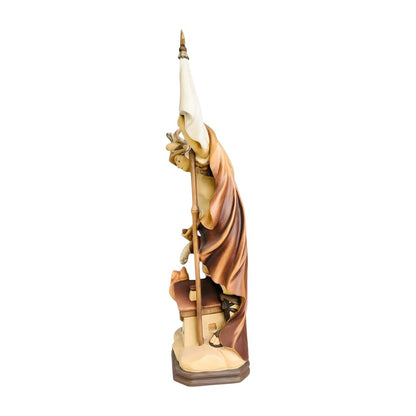 Hand-Carved Wooden Saint Florian Statue from Val Gardena