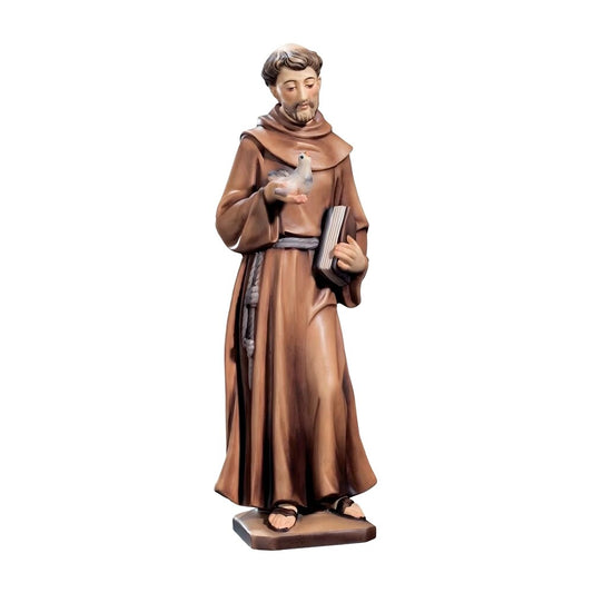 Saint Francis with Dove, Fiberglass Sculpture Val Gardena