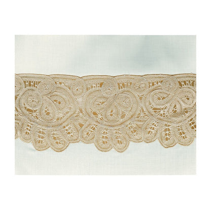 Entredeur Fiori Ivory Alb with Refined Floral Embroidery