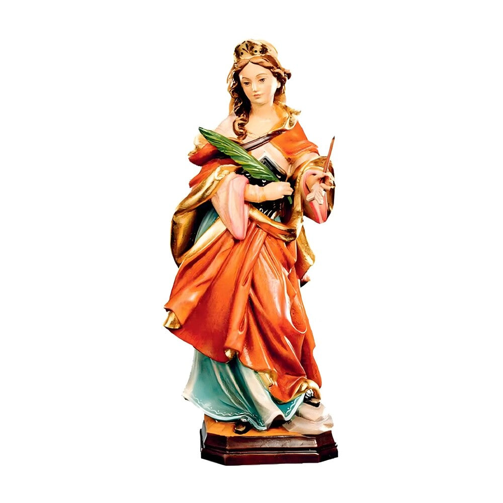 Saint Ursula Guide and Martyr, Hand-Carved Wood Statue from Val Gardena