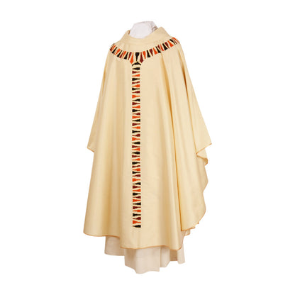 Pure Wool Embroidered Vatican Chasuble - Available in 4 Liturgical Colours