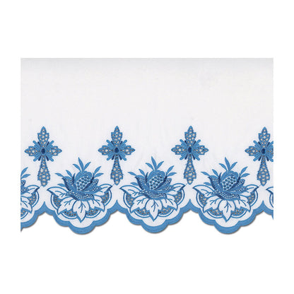 Blue Silk Embroidered Altar Cloth - Design BV1108B