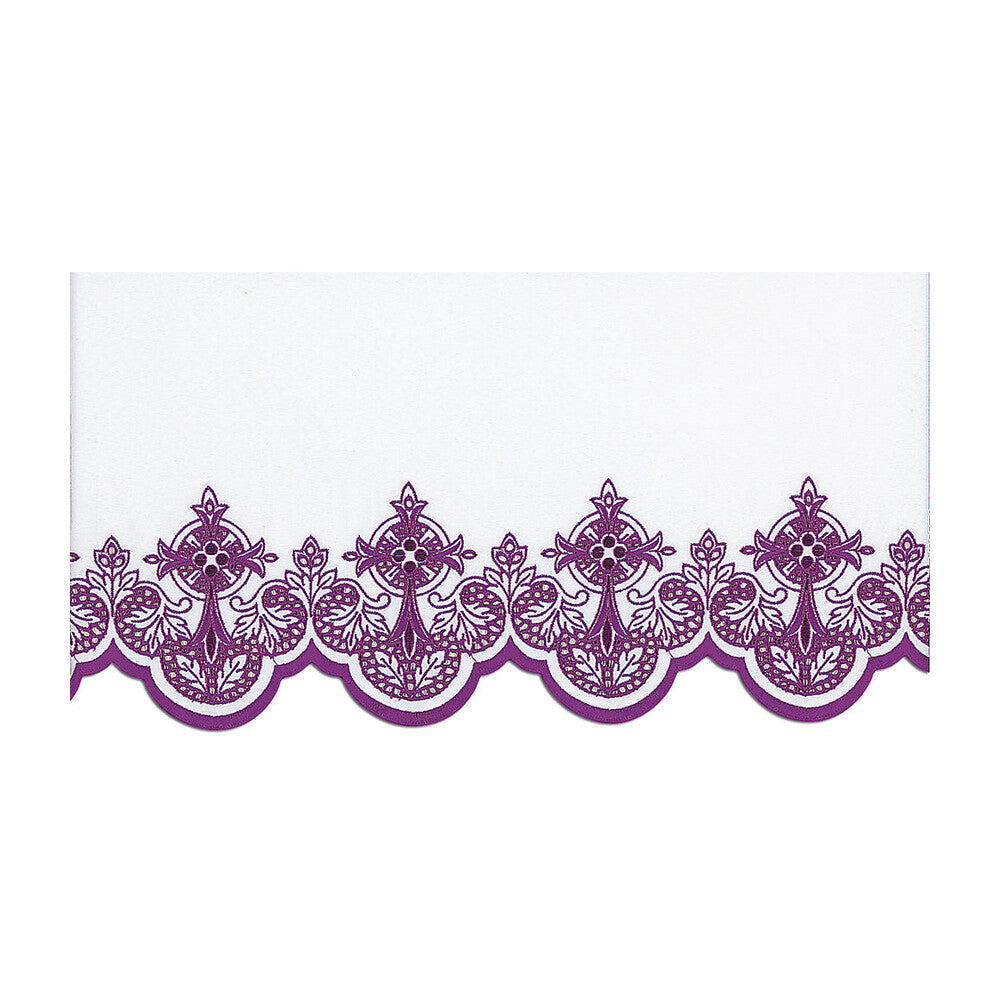 Purple Silk Embroidered Altar Cloth - Design BV508P