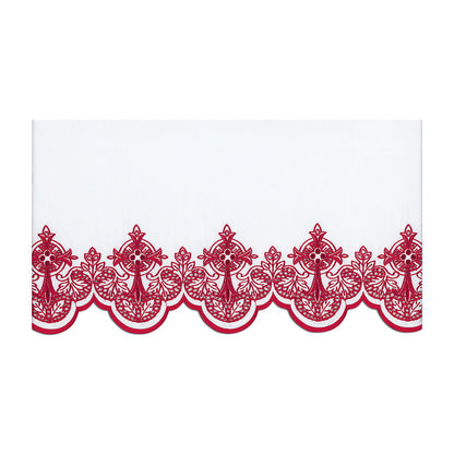 Red Silk Embroidered Altar Cloth - Design BV508R