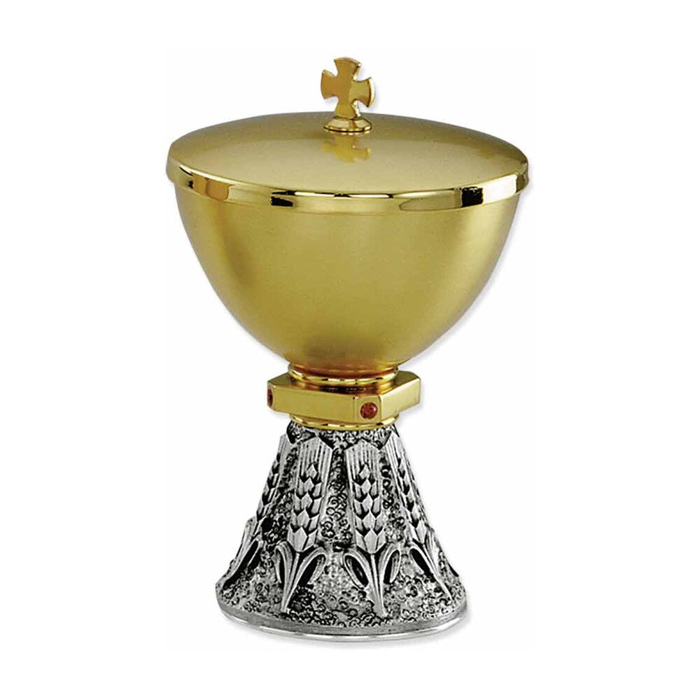 6 3/4" High Sheaves of Wheat Brass Ciborium