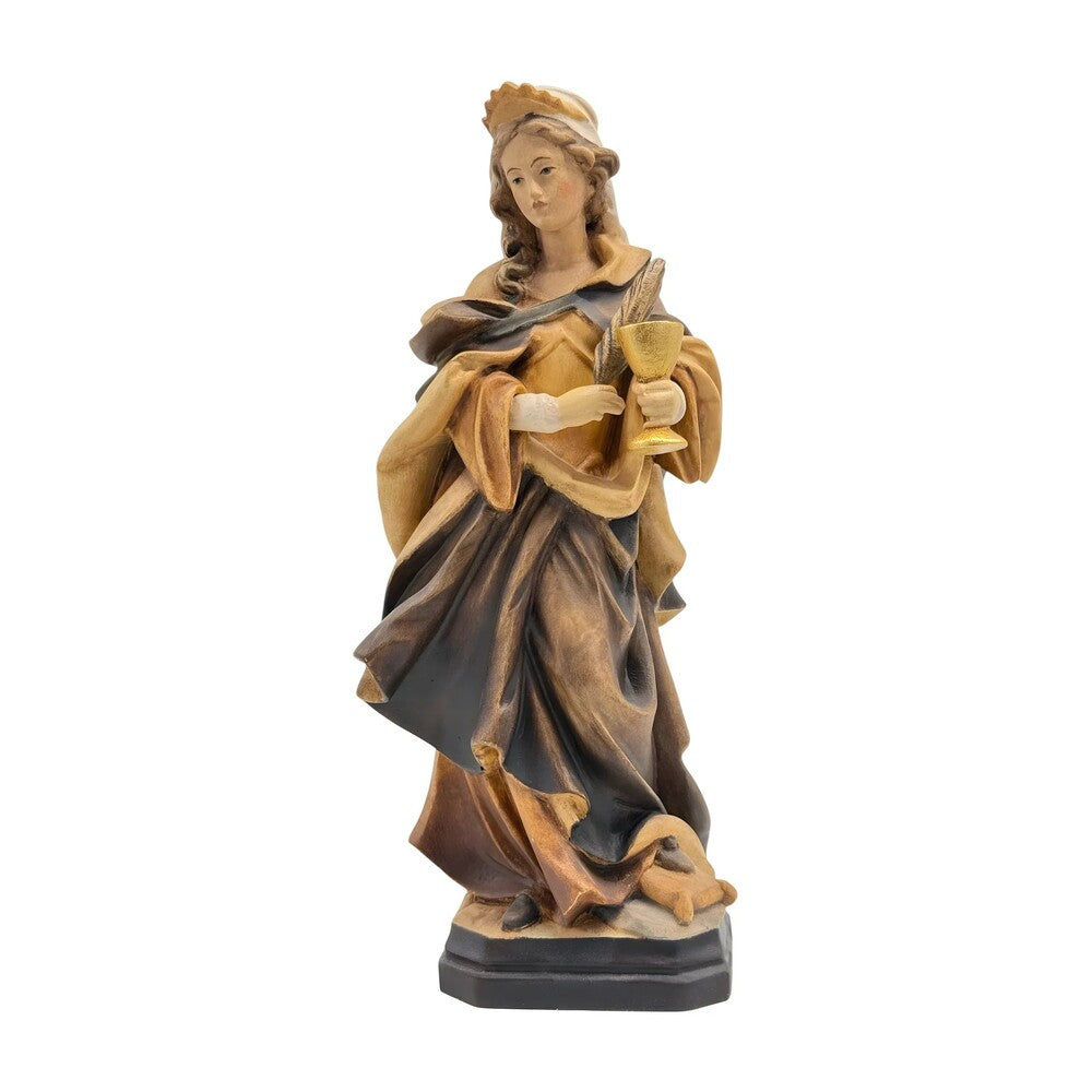 Saint Ottilia Hand-Carved Wood Statue | Val Gardena
