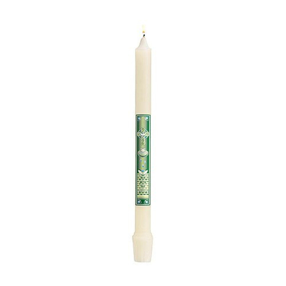 Dove With Shell Celtic Cross Baptism Candle
