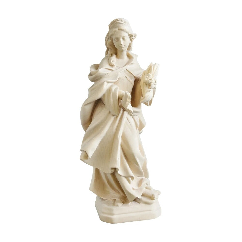 Saint Veronica: Hand-Carved Wood Sculpture from Val Gardena