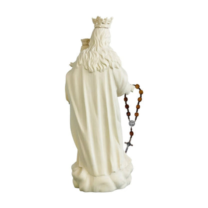 Our Lady of the Rosary with Child Statue Val Gardena Wood
