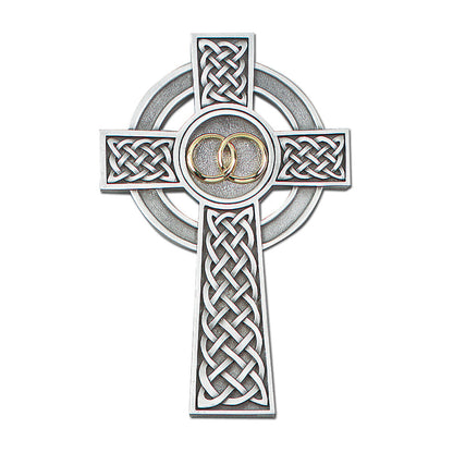 8" Fine Pewter Knotted Celtic Wedding Cross, Style JC9275E