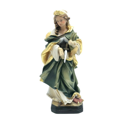 Saint Flora Martyr Sculpture in Val Gardena Wood, Hand-painted