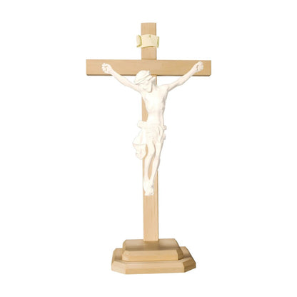 Crucifix with Base Artistic Wood Sculpture Val Gardena