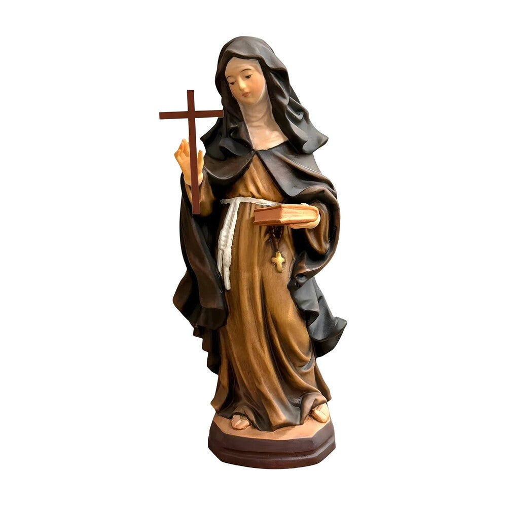 Hand Carved and Painted Wooden Statue of Saint Angela of Foligno