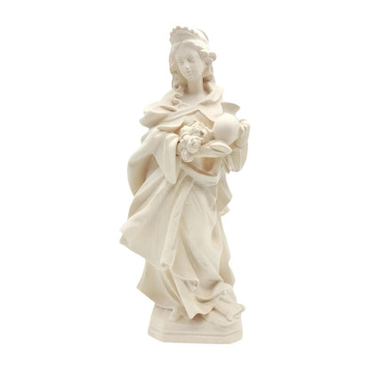 Wooden Statue Saint Elizabeth of Hungary, Handicraft Sculpture Val Gardena