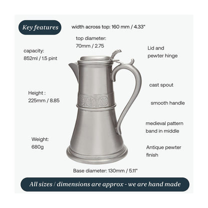 Medieval Antique Finish Pewter Flagon