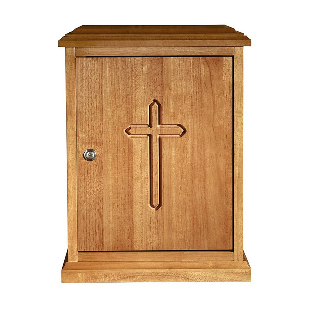 Plain Cross Wood Tabernacle - Medium Oak