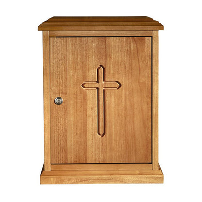 Plain Cross Wood Tabernacle - Medium Oak