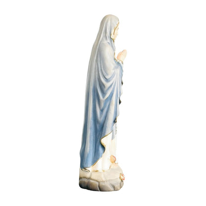 Hand-carved Lourdes Madonna statue in maple and linden wood