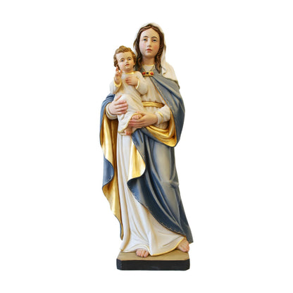 Statue Madonna with the Child Jesus in Artistic Fiber for Val Gardena