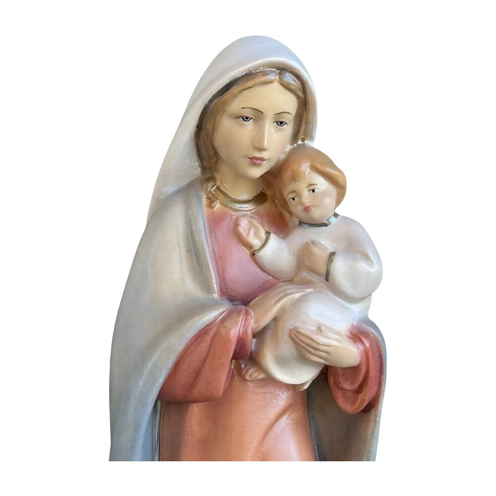 Modern Madonna and Child Sculpture in Maple and Lime wood Val Gardena