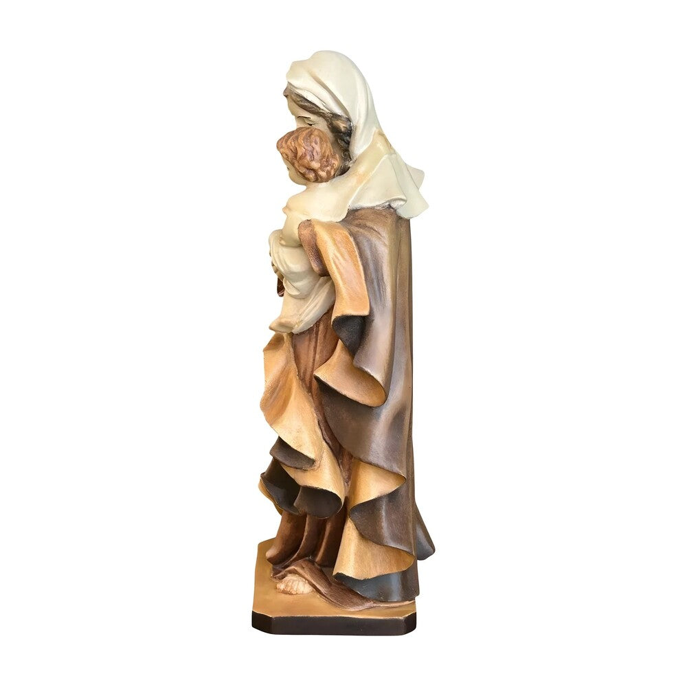 Our Lady of the Heart with Child statue in carved wood from Val Gardena