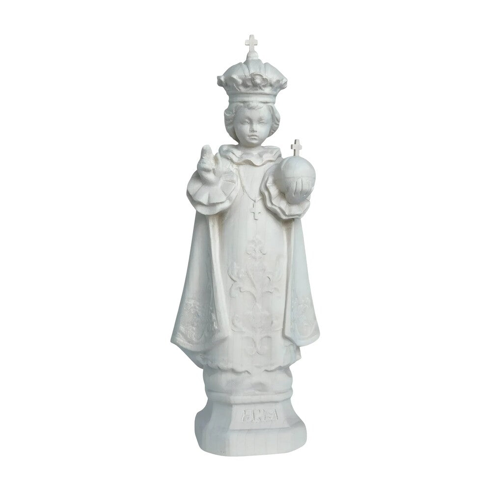 Infant Jesus of Prague Polychrome Hand-Carved Wooden Statue