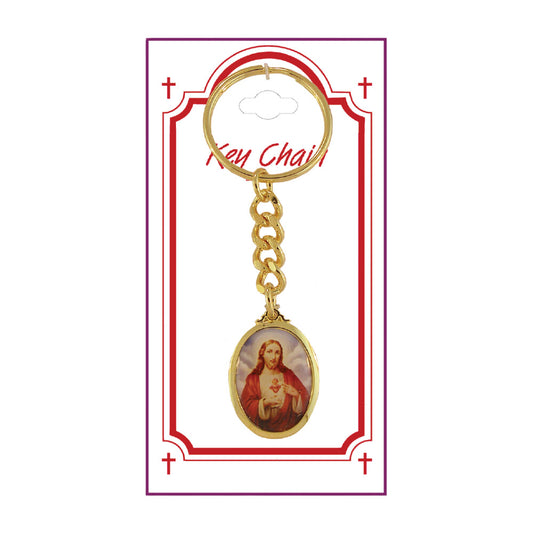 Sacred Heart Gold Plated Key Chain