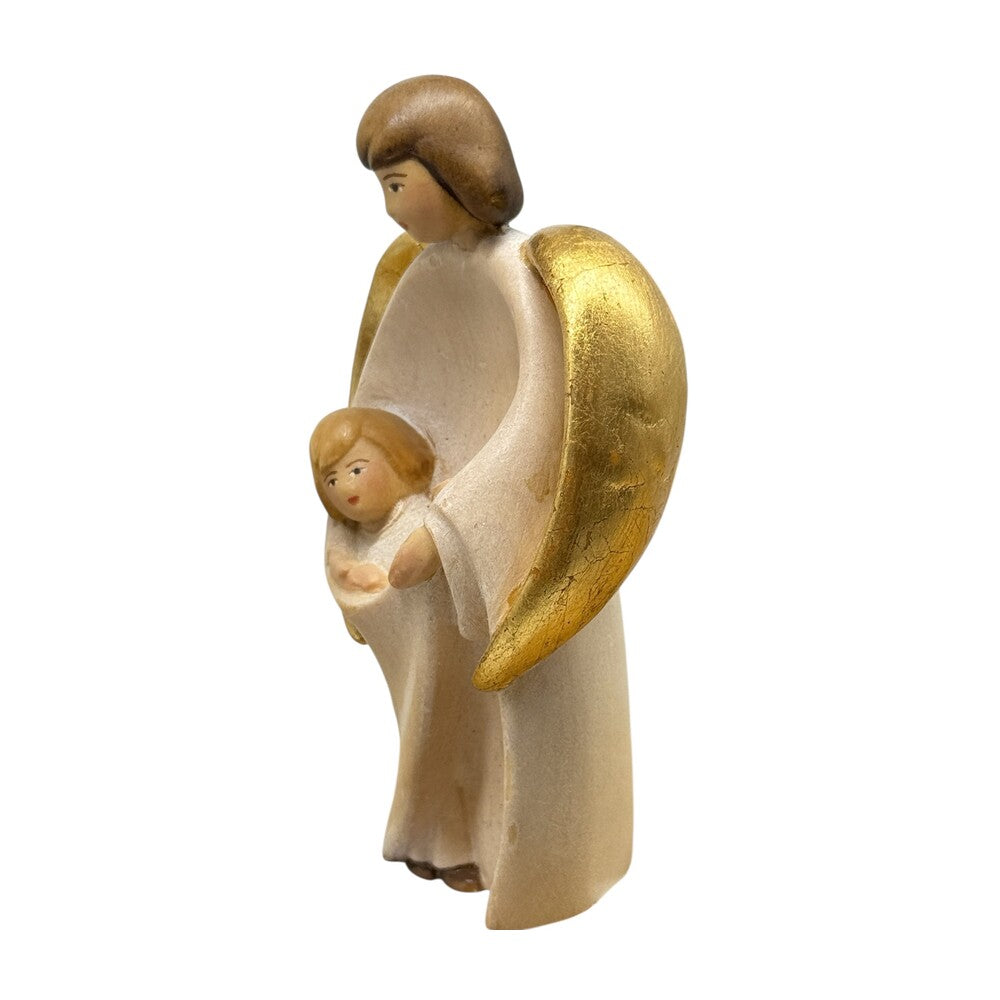Guardian Angel Sculpture with Child | Sacred Handicrafts Val Gardena