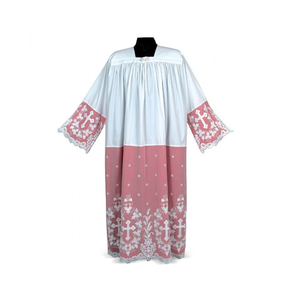 Tulle Alb with Embroidered Panel Design