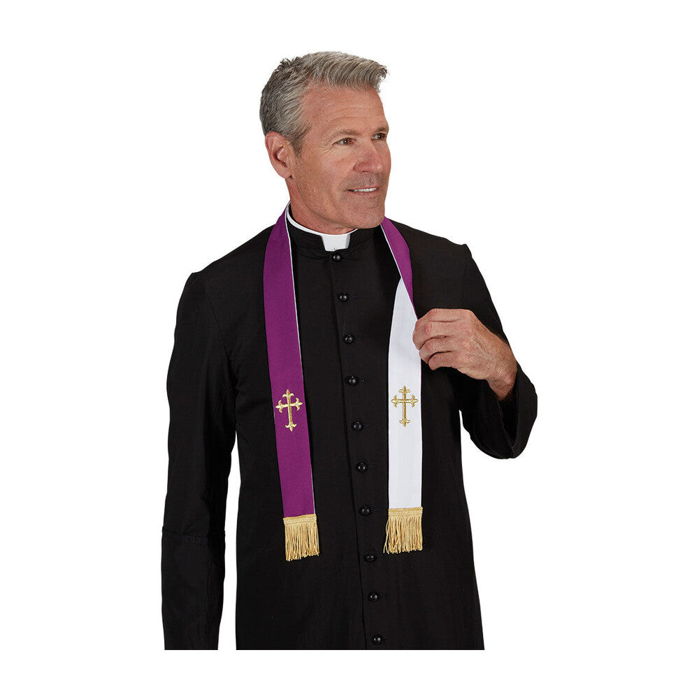 Purple/White Priest Reversible Stole