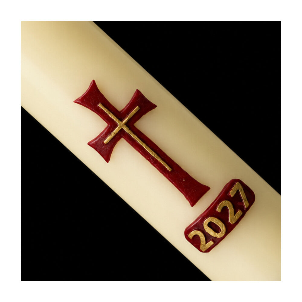 Simple Cross Home Paschal Candle - 3" x 12"