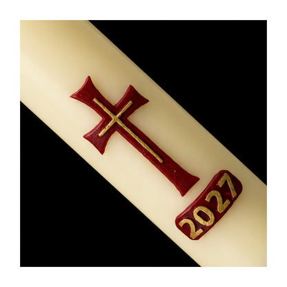 Simple Cross Home Paschal Candle - 3" x 12"