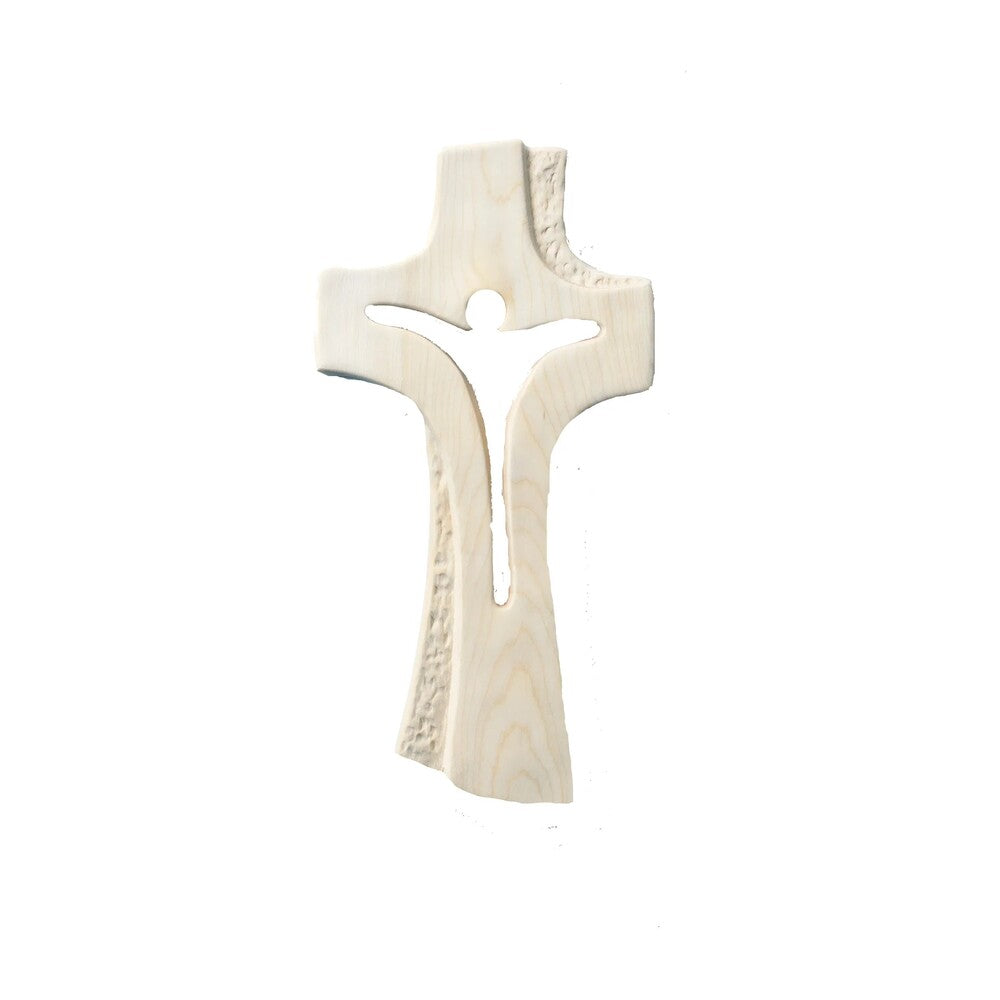 Modern Abstract Maple Wood Cross from Val Gardena