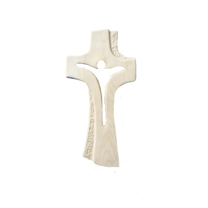 Modern Abstract Maple Wood Cross from Val Gardena