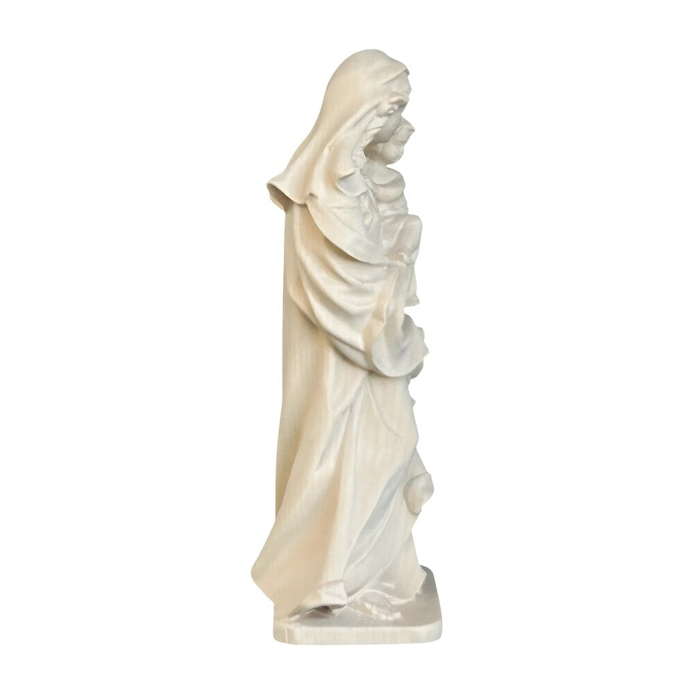 Our Lady of the Heart with Child statue in carved wood from Val Gardena