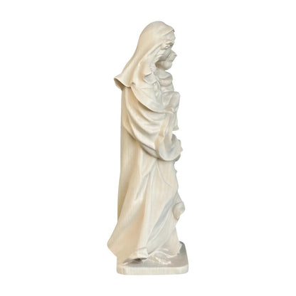 Our Lady of the Heart with Child statue in carved wood from Val Gardena
