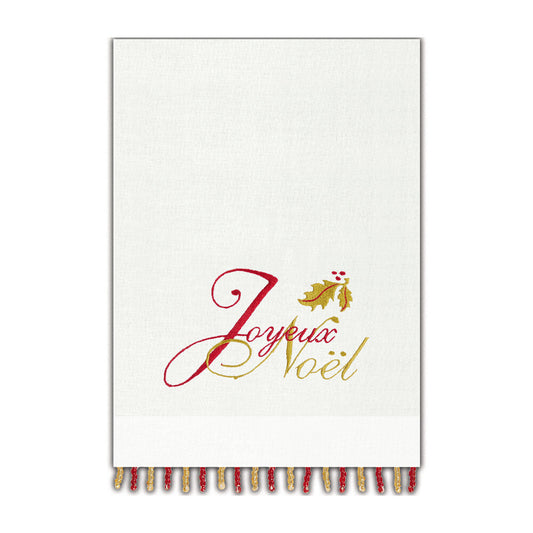 100% Cotton Christmas Joyeux Noel Guest Towel