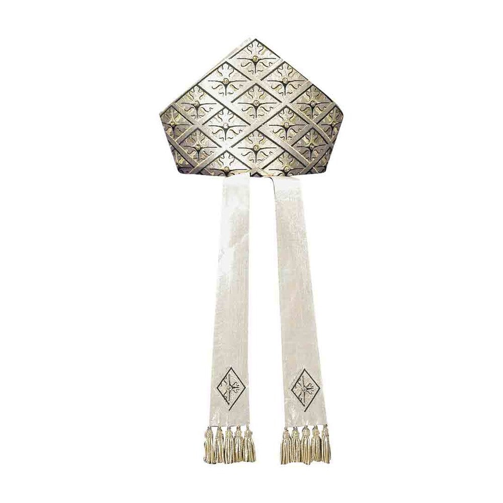 Lurex Silver Embroidered Mitre - PBM24A