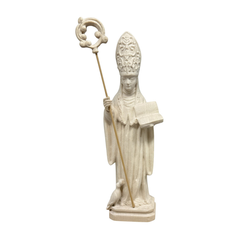 Saint Benedict of Norcia: Hand-Carved Wooden Statue from Val Gardena